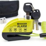 KRASER Motorcycle Disc Lock with Alarm D‑Shape 6mm Yellow/Black-0