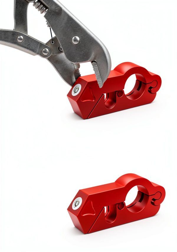 Motorcycle Lock Oasser Handlebar and Helmet Combo CM-9 Red-3