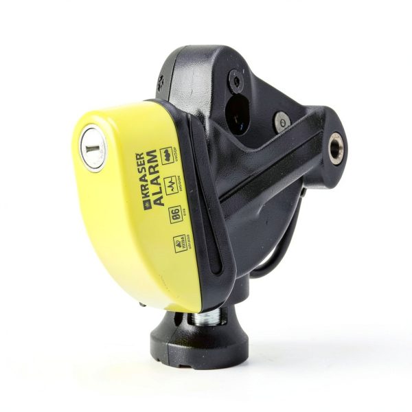 KRASER Motorcycle Disc Lock with Alarm D‑Shape 6mm Yellow/Black-1