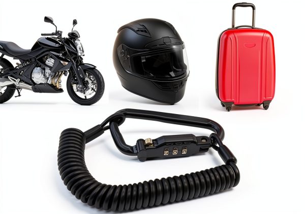 Helmet Cable Lock Little World LW-001 Black 1.8M Adjustable Secure-2