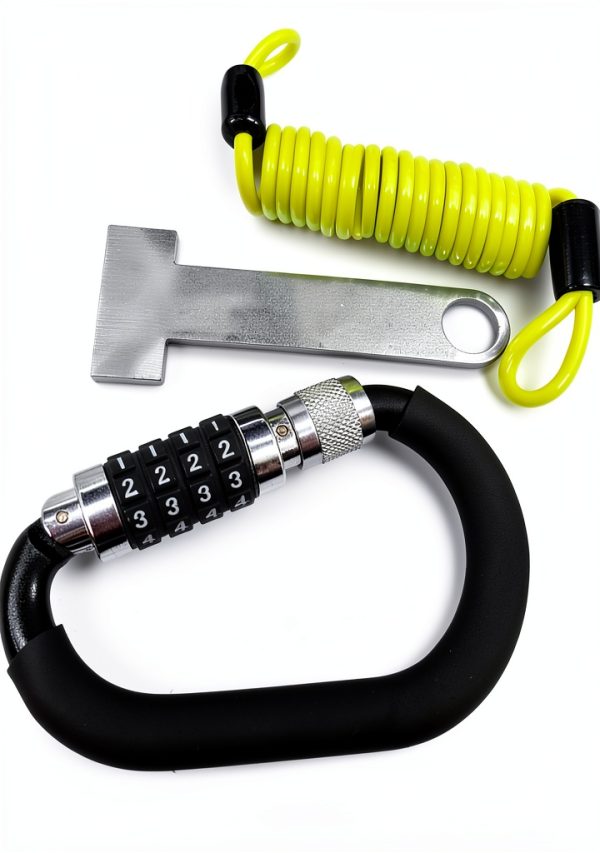Urban Helmet Lock UR140 Black Heavy Duty Anti-Theft T‑Bar Combo-0