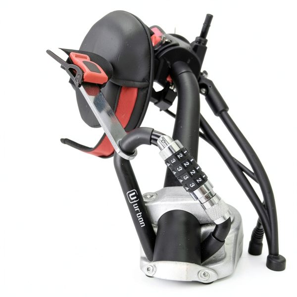 Urban Helmet Lock UR140 Black Heavy Duty Anti-Theft T‑Bar Combo-2