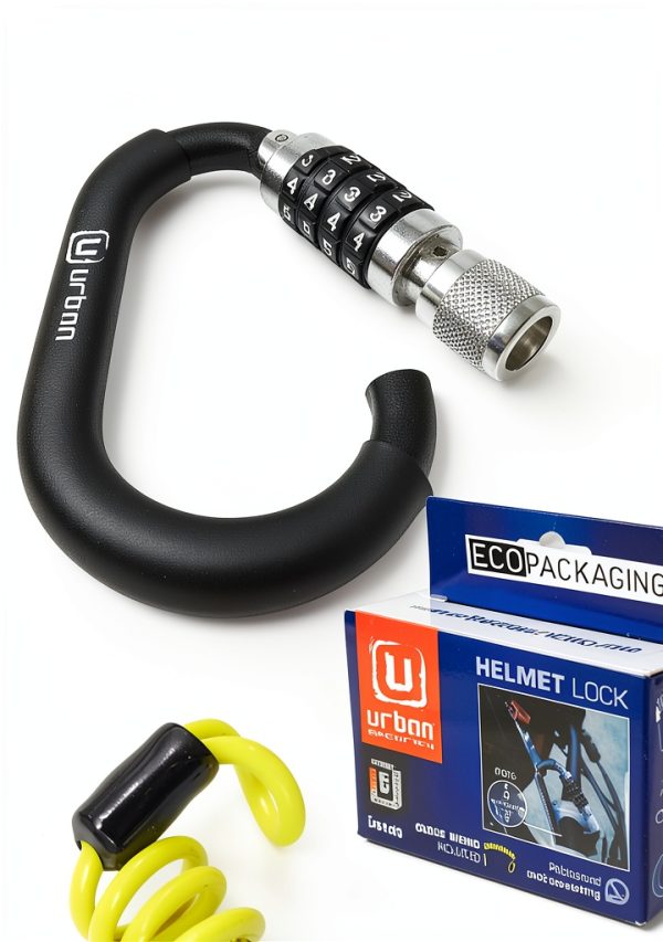 Urban Helmet Lock UR140 Black Heavy Duty Anti-Theft T‑Bar Combo-7