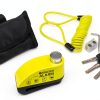 KRASER Motorcycle Disc Lock with Alarm D‑Shape 6mm Yellow/Black-6