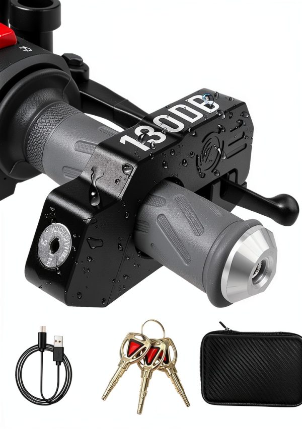 Motorcycle Alarm Lock OPSOOPI 130dB Aluminum D‑Shape Anti‑Theft Device-0