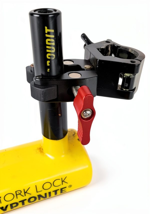 Ulock Holder for Bicycle U-Locks by THE GATOR - Aluminum Clamp, Black-8