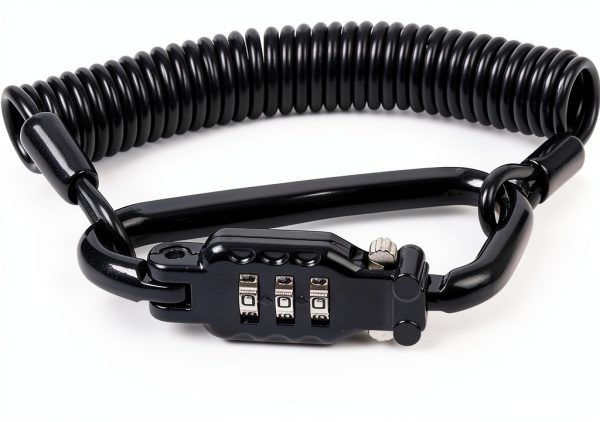 Helmet Cable Lock Little World LW-001 Black 1.8M Adjustable Secure-5
