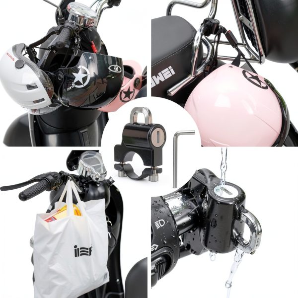Helmet Lock AUTQVA HK301 Portable Aluminum Rim Black-1