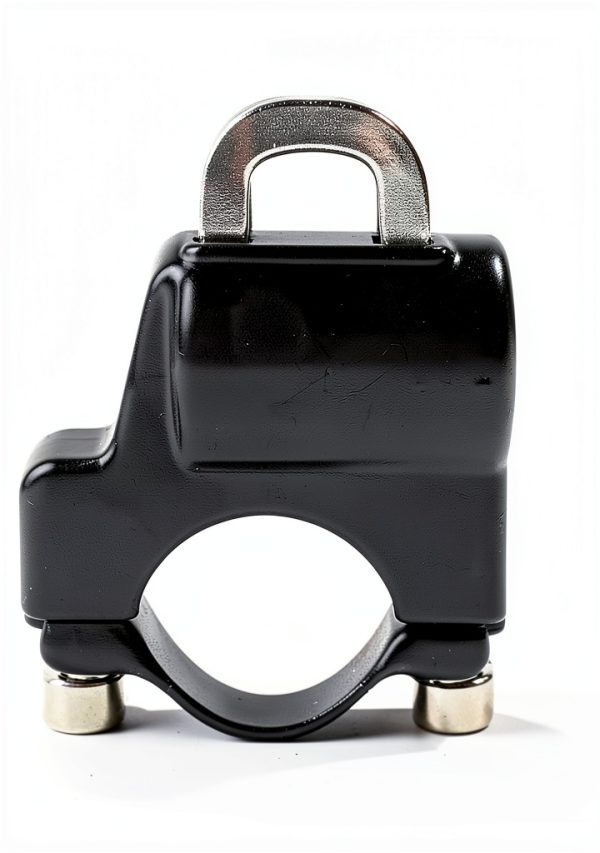 Motorcycle Helmet Lock Qziulr Anti-Theft Key Lock Aluminum Black-4