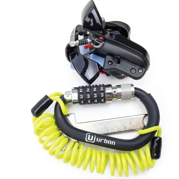 Urban Helmet Lock UR140 Black Heavy Duty Anti-Theft T‑Bar Combo-6