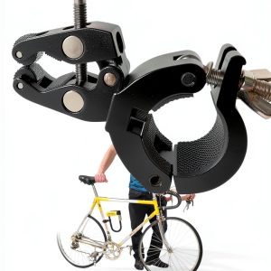 Ulock Holder for Bicycle U-Locks by THE GATOR - Aluminum Clamp, Black-0