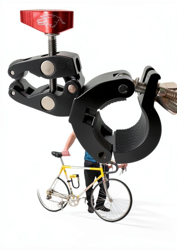 Ulock Holder for Bicycle U-Locks by THE GATOR - Aluminum Clamp, Black-0