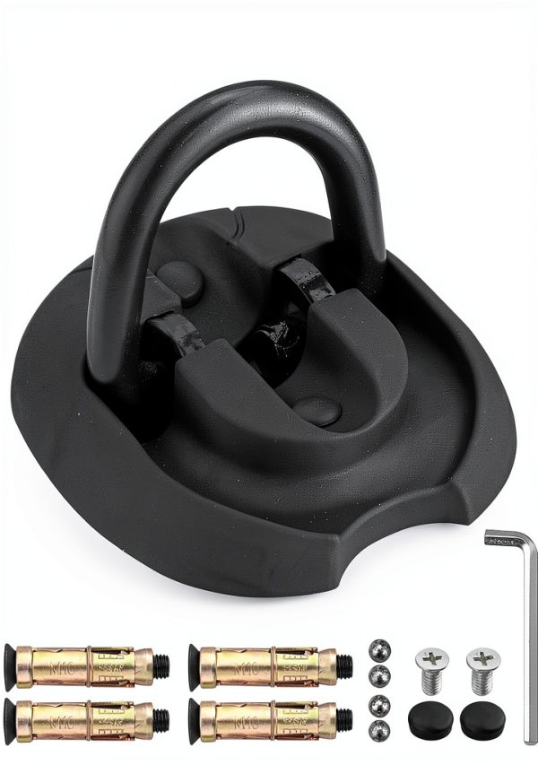 EYPINS Heavy Duty Security Ground Anchor Wall Mount Black No-Drill-0
