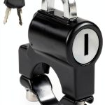 Motorcycle Helmet Lock Qziulr Anti-Theft Key Lock Aluminum Black-0
