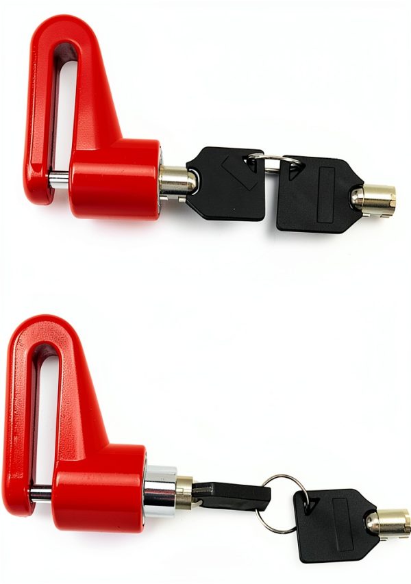 QWORK Motorcycle Bike Anti-Theft Wheel Disc Brake Lock, 2 Pack Safety Disc Wheel Lock with Keys, Keyed Differently Mountain Road Bike Padlock-1