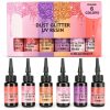 6pcs Colored UV Resin Fast Curing Aluminum Foil Sealing UV Glue Pens, 10ml Each, Jewelry Crafts (Red Series)-5