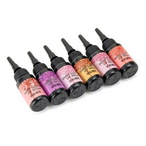 6pcs Colored UV Resin Fast Curing Aluminum Foil Sealing UV Glue Pens, 10ml Each, Jewelry Crafts (Red Series)-0