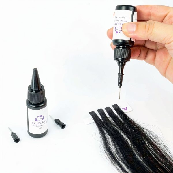 V Light Hair Extensions Glue Transparent/Black/Blonde, UV Light Hair-3