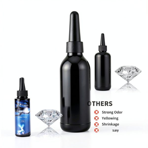 Nickzen 300g Crystal UV Resin Hard, High Gloss UV Cure Epoxy Resin Clear Kit Ultraviolet Resina UV Curing Transparent Solar Activated Glue for Jewelry Making Fast Curing-2